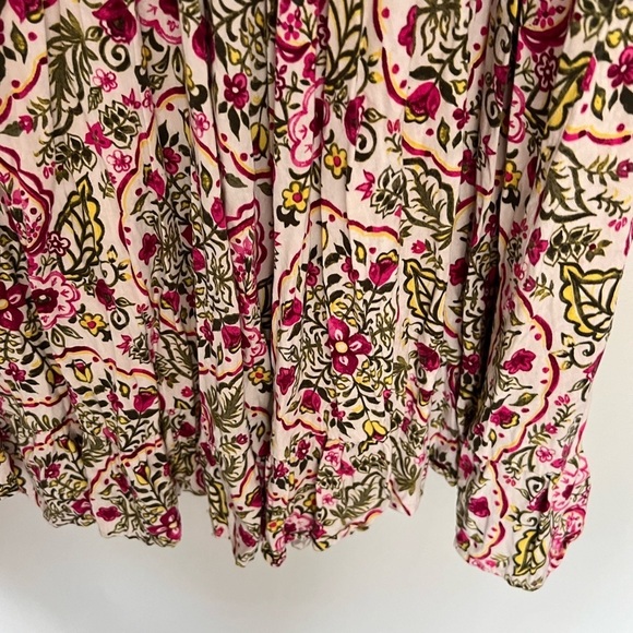 TORRID Ivory Floral 3/4 Sleeves Challis Skater Dress Women Plus Sz 1X 14 16 - Picture 8 of 13